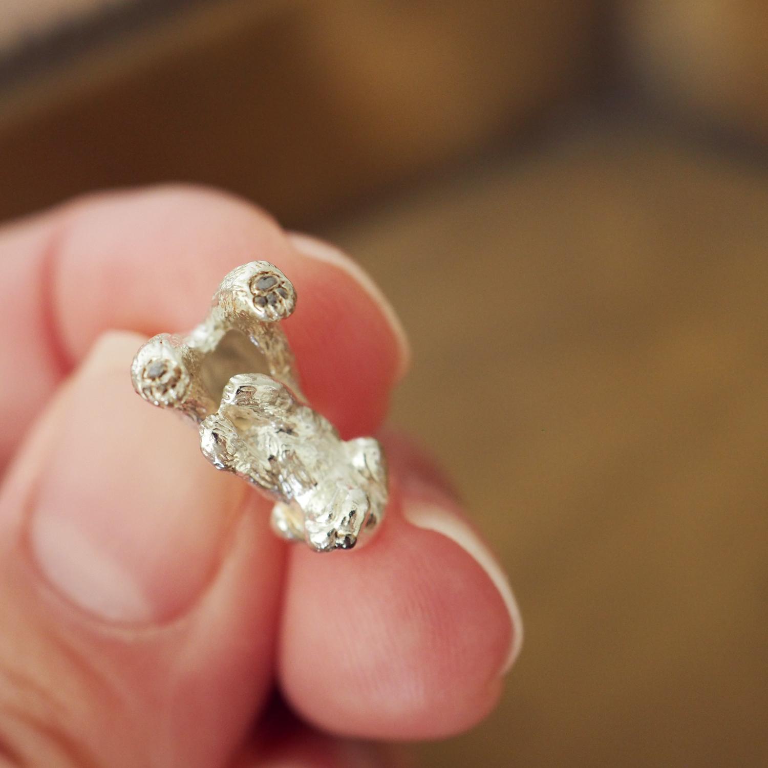 もこもこトイプードルSilverピアス 片耳 | 11枚目
